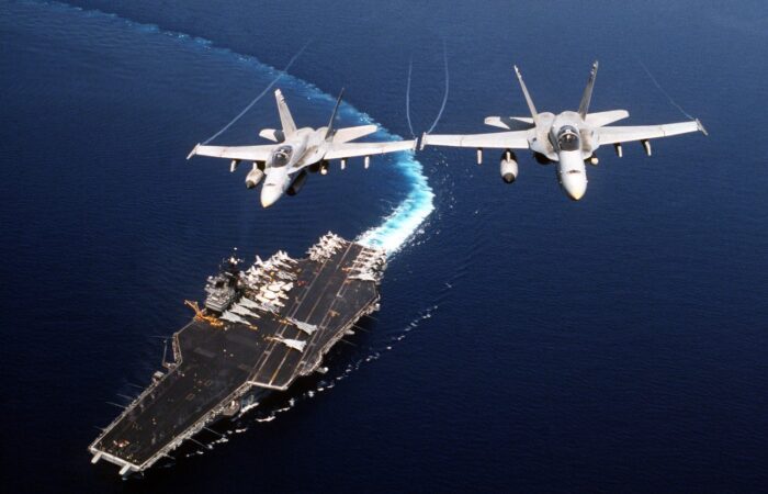 Fighter JEts Fly over US 5th Fleet